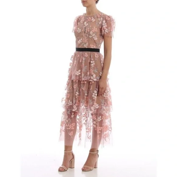self portrait floral sequin embroidered dress Floral Sequin Lace Trim Mini Dress – self-portrait